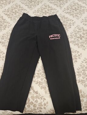 Pacific Sunwear Black Joggers with Pink Logo